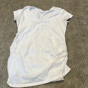 White V Neck Maternity Top